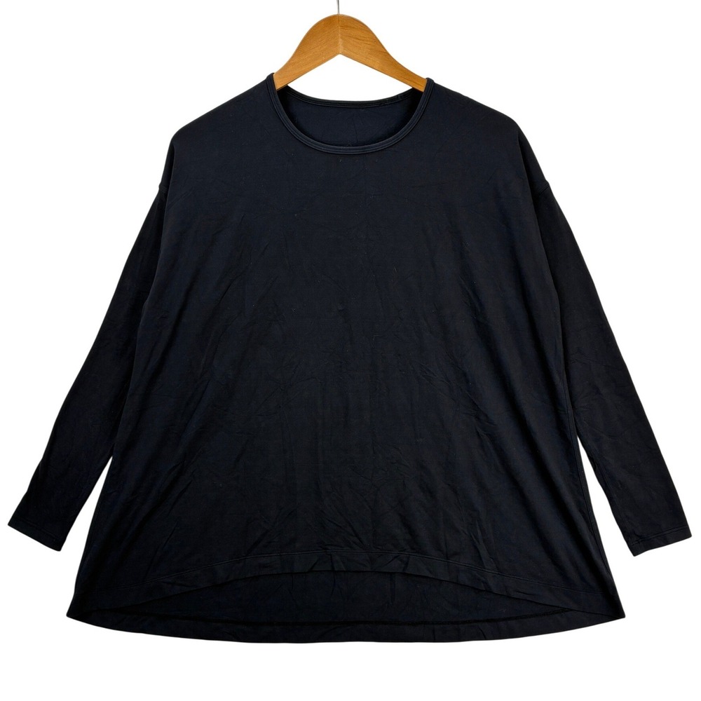Lululemon Long Sleeve Top Women's 14 Black Relaxed Fit Oversized Gym Workout